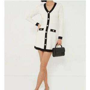 Hyacinth House Cream & Black Elizabeth Knit Dress XL